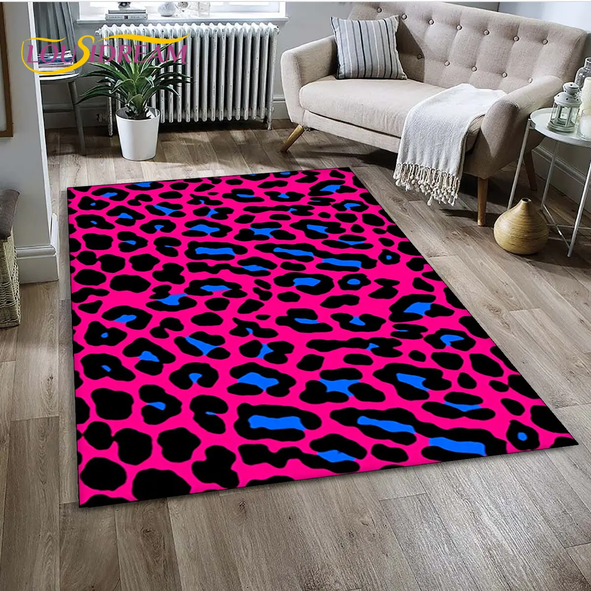 Kids Outdoor Area - Tappeto serie 3D con stampa leopardata