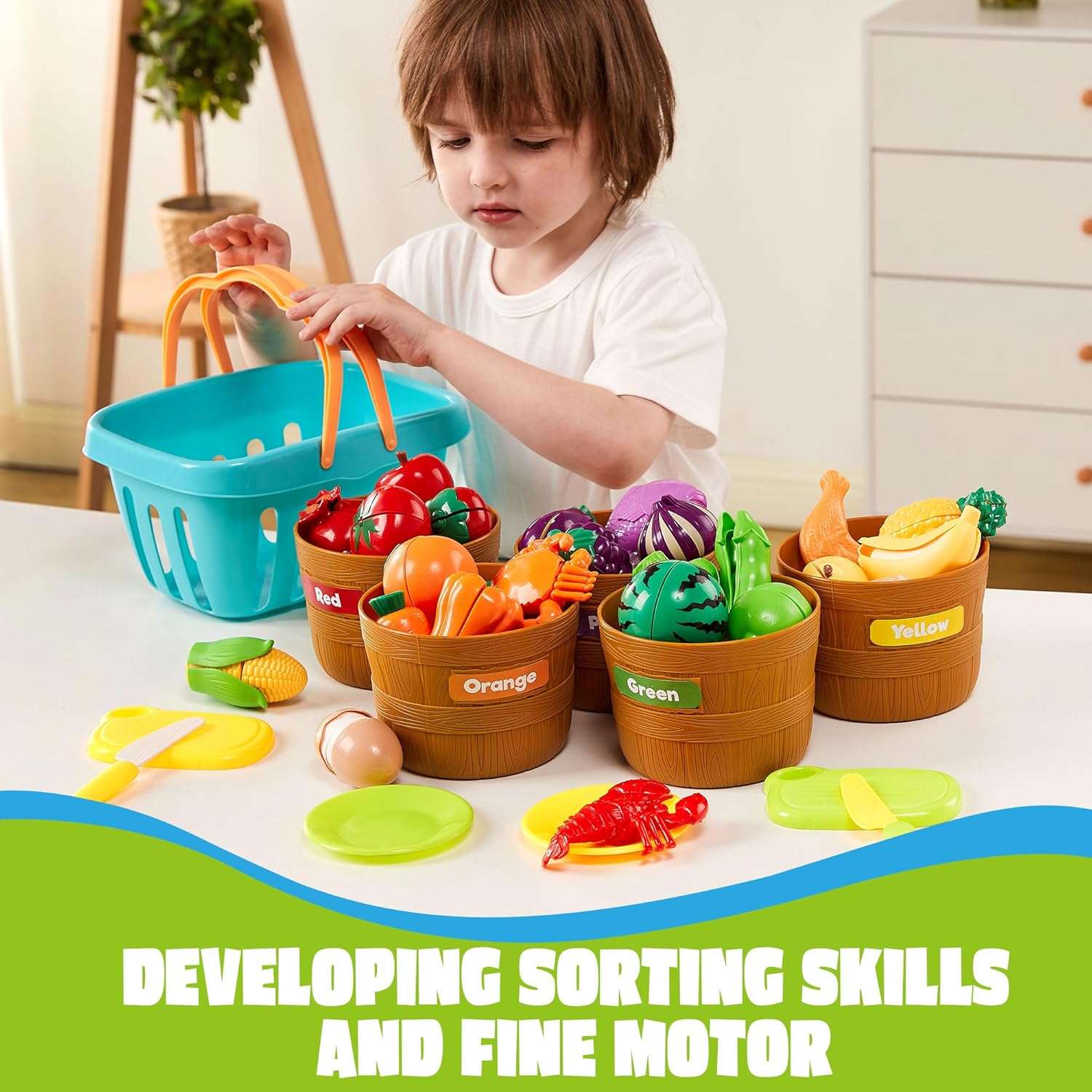 Kids Outdoor Kitchen Accessories - Gioco di Simulazione Cucina con Cibo